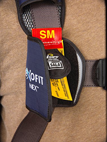 3M DBI-SALA Medium ExoFit NEX ConstructionFull Body Style Harness With Tech-Lite Aluminum Back D-Ring,1113124,Blue/Gray