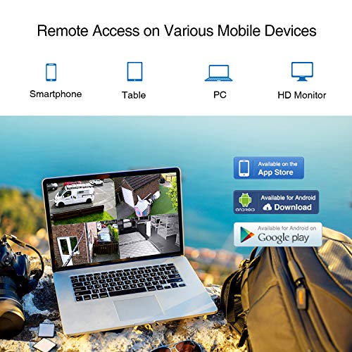 SANNCE 4CH Security Camera System HD-TVI Full 1080N Video DVR Recorder with 4X HD 1920TVL 1080P Indoor Outdoor Weatherproof CCTV Cameras 1TB Hard Drive,Motion Alert, Smartphone, PC Easy Remote Access