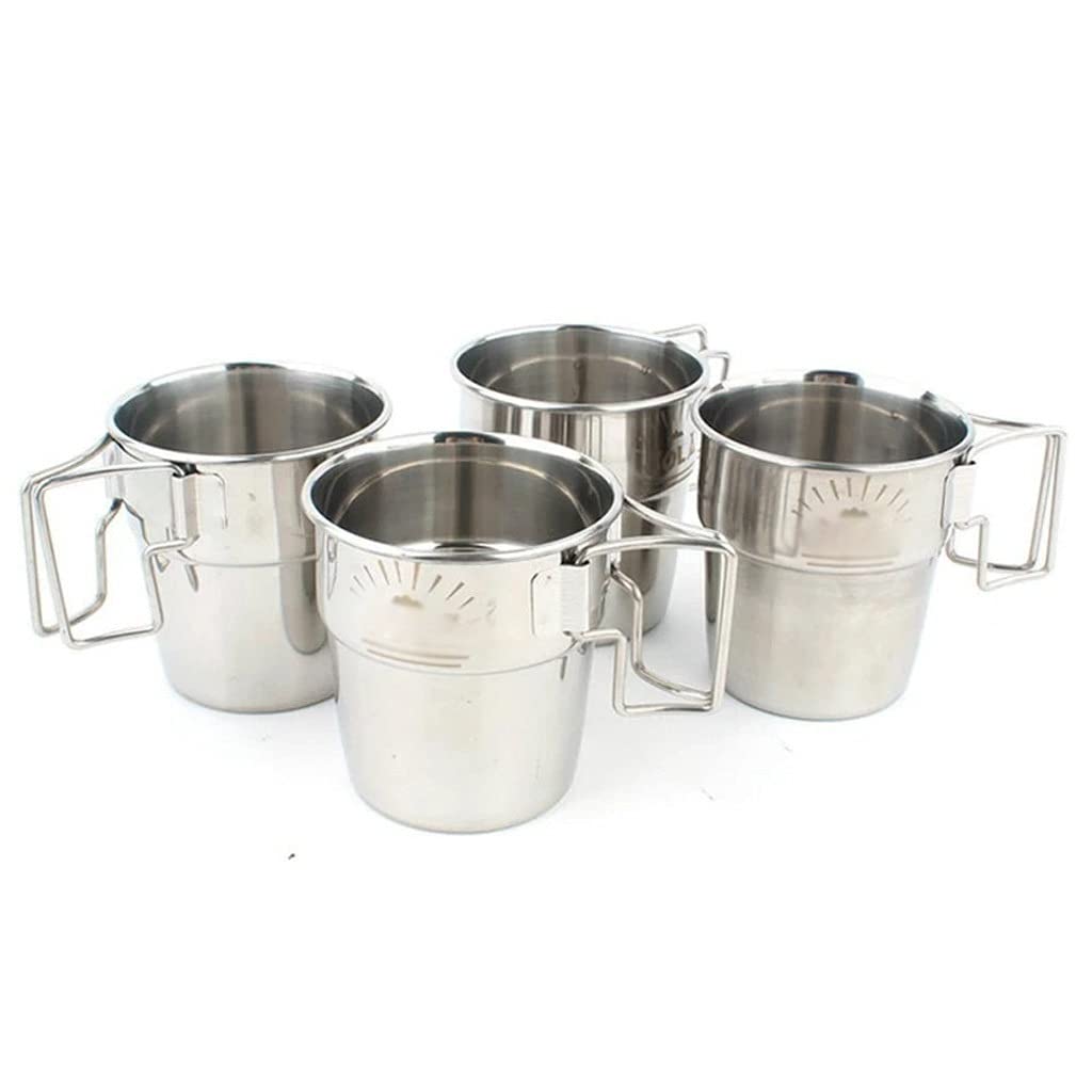 Gobelet de camping pliable anti-encombrement en acier inoxydable de 300ml