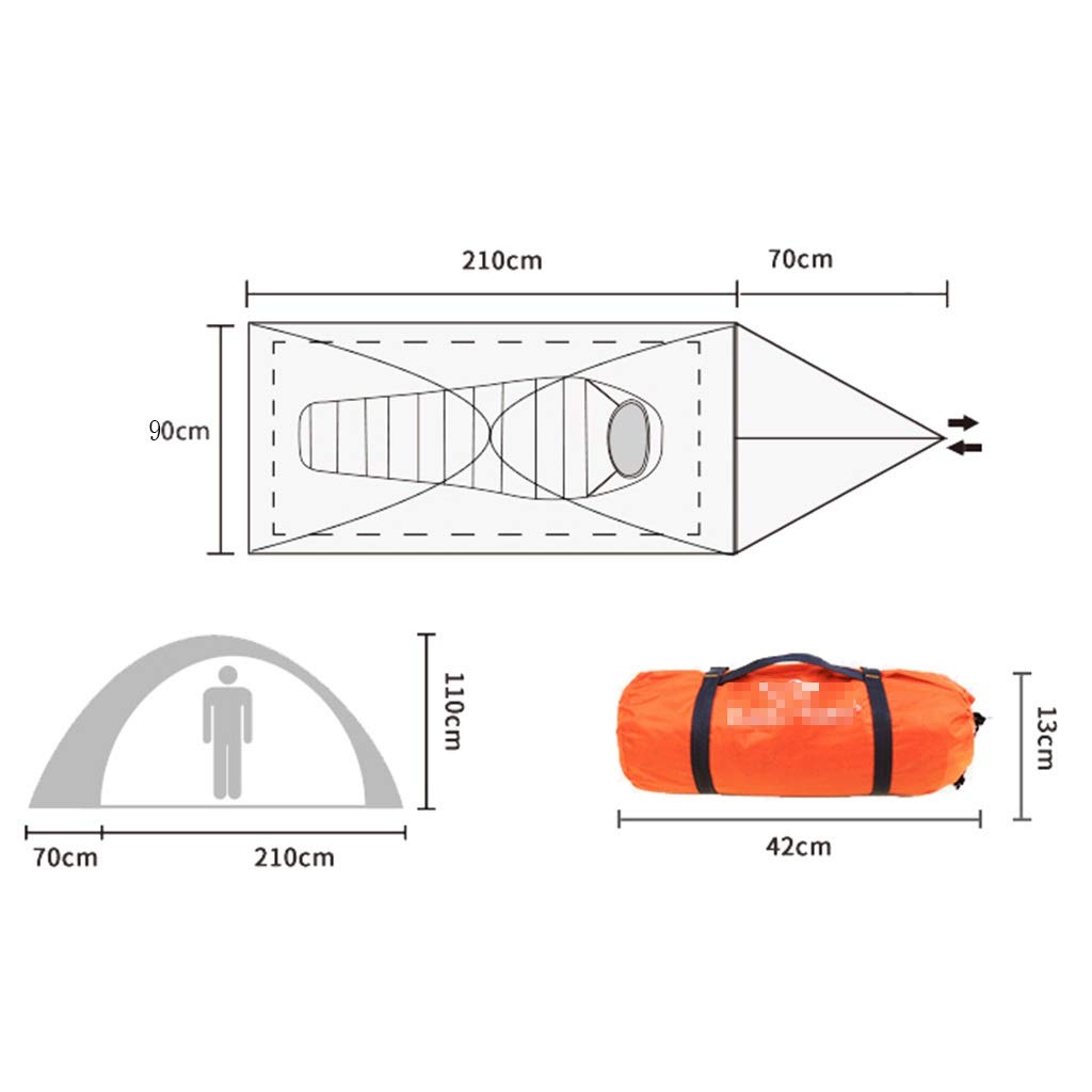 Zelt Outdoor Einzel-Doppelzelt Anti-Sturm-Regen-Windlicht Tragbare Geschwindigkeit Offene professionelle Campingausrüstung Wasserdichtes Sonnenschutzzelt Radfahren Wandern Campingzelt Kleine Markise