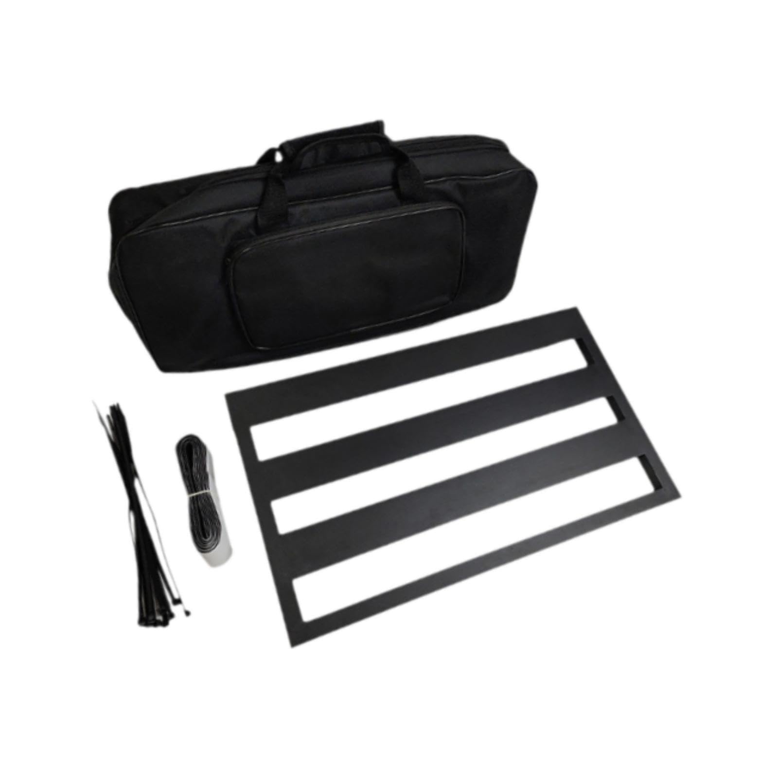 Effektpedalboard aus Aluminiumlegierung mit Tragetasche, Schwarz, L | Gitarrenauftritte und übungen
