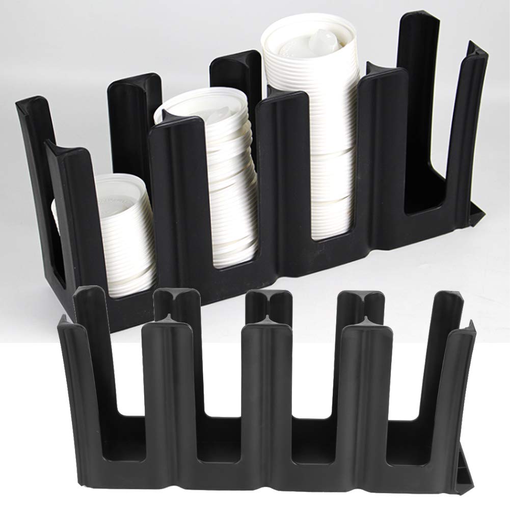 4 Fächer Kaffeebecherhalter, Wiederverwendbar Acryl Kaffee Spender Organizer, Milch Tee Shop Aufbewahrung Zubehör für Zuhause, Küche, Büro, Bar, Arbeitsplatte, Pausenraum(Gerade)