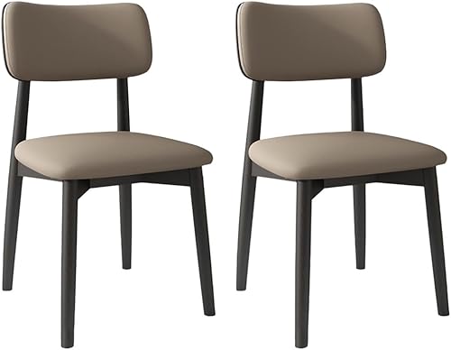 Miniatura 21 de YVYKFZD Solid Wood Dining Chairs, Kitchen Chairs Set with Curved Backrest, Leather Upholstered Dining Room Chair, Armless Living Room Chair, for