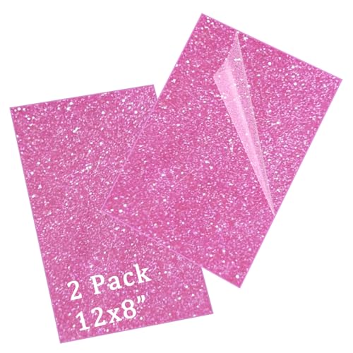 Image of Glitter Acrylic Sheets, Pink, 12x8, 1 /8 in Thick, 2 Pack | 3mm Cast Sparkly Sheets, For Laser Cutting, Engraving, Invitation Blanks, Signs & Festival Decorations