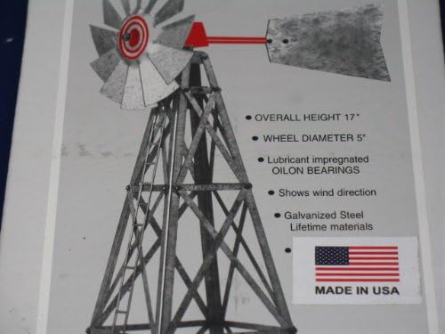 Mini 17 Inch Made in the USA Windmill-galvanized Steel-Yellow & Red- New Mexico