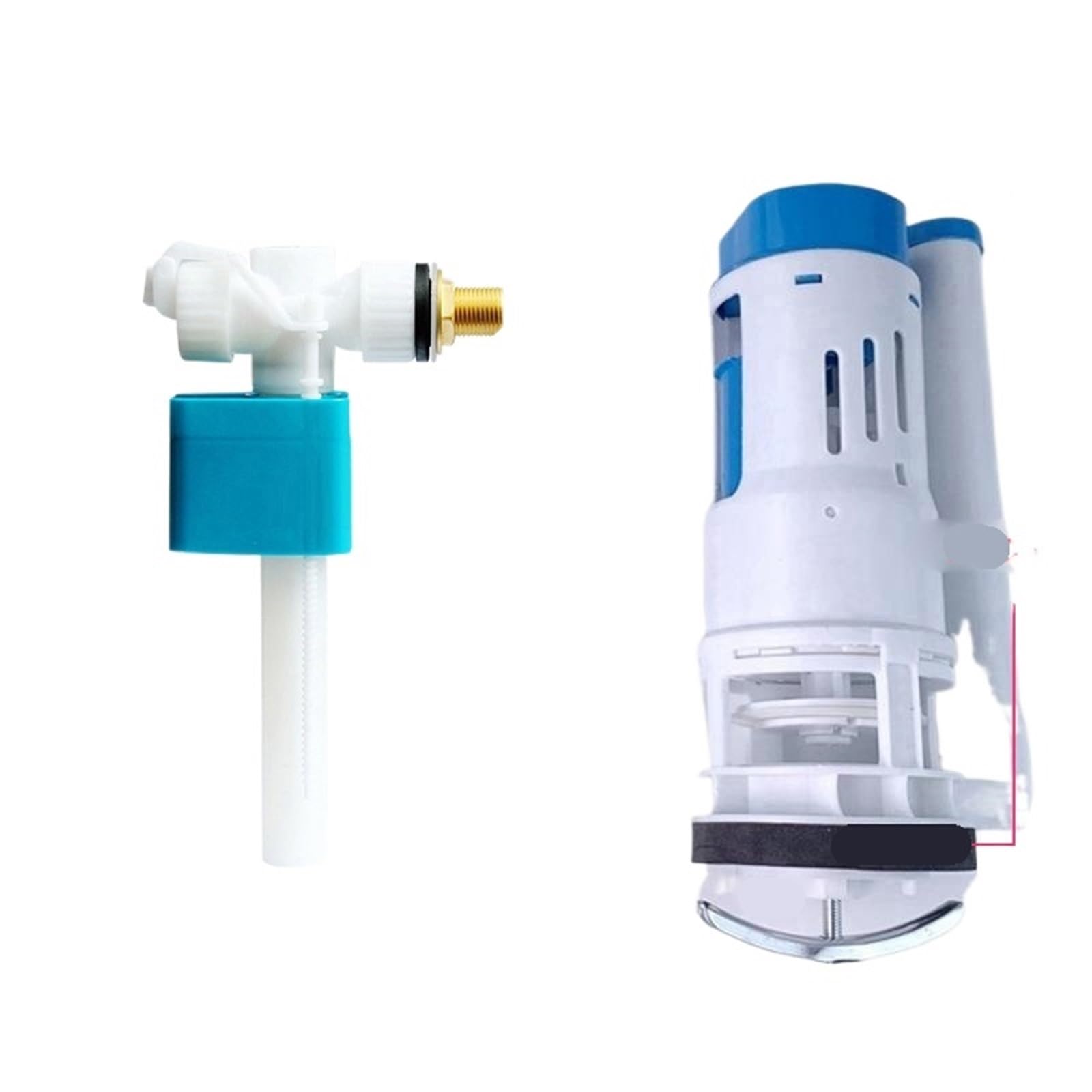 VáLvula De Descarga Para Inodoro 3/8" Toilet Water Fitting Side Intake Valve Copper WC FloatingToilet Filling Kits Adjust FlushToilet Accessories(Side Inlet-20cm)