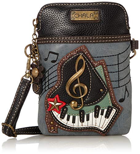 CHALA Group Piano Cellphone Crossbody Handbag - Convertible Strap, Indigo, 5