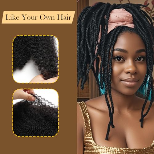 Afro Kinkys Bulk Human Hair 12Inch 60g/pack 100% Natural Black Human Hair For Making Micro Locs, Twists, Braids, Dreadlocks Extensions, Locs Repair, Crochet Braiding Hair - Image 6