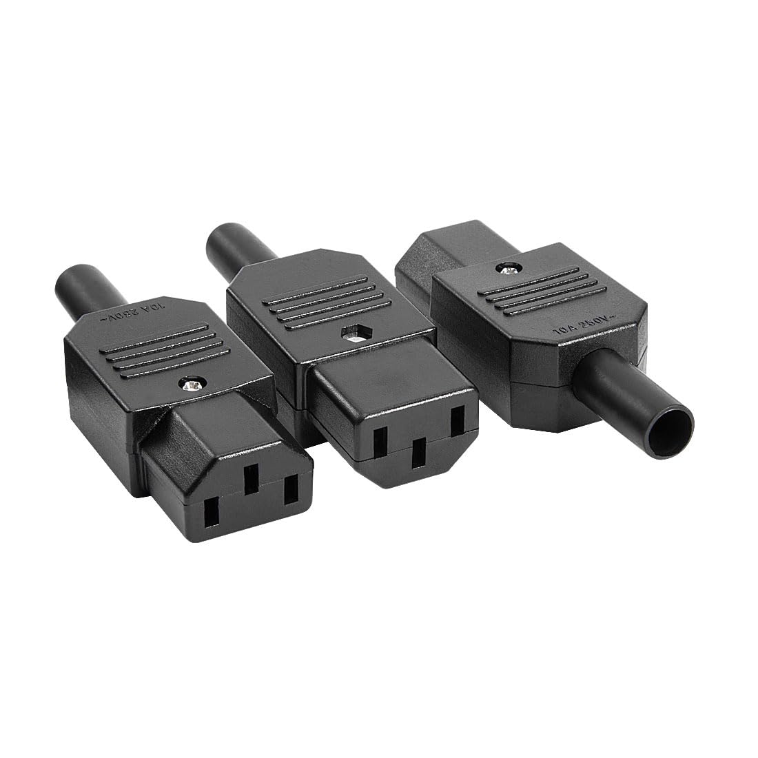 Sourcingmap 3Pcs AC250V 10A IEC320 C13 Female 3 Terminals Power Adapter Connector