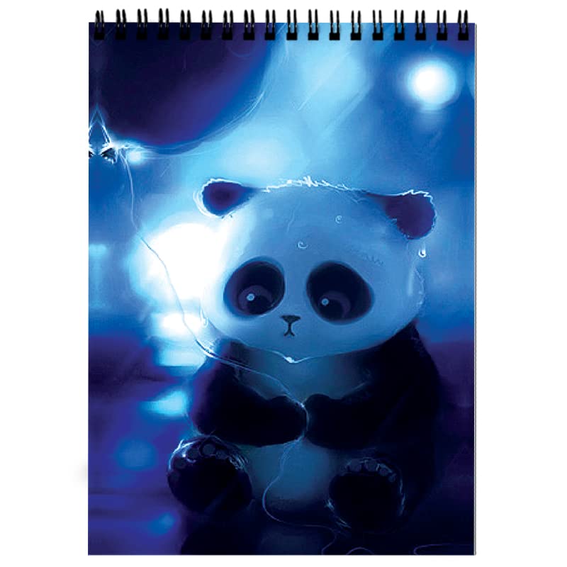120 GSM Sketching Drawing Doodle Art Work Wiro Bound A4 Sketch Book,160 Pages Watercolour Notebook Diary - Blue Enviro Panda - DASM United