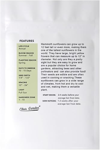 Miniatura 2 de Semillas de girasol gigantes para plantar, color gris mamut, 75 semillas, 100% sin OMG, polinizado abierto, atrae colibríes, abejas y mariposas