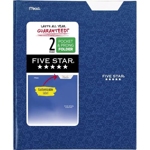 Chemise à 2 pochettes Five Star bleu pacifique idéale pour trier vos cours de fac