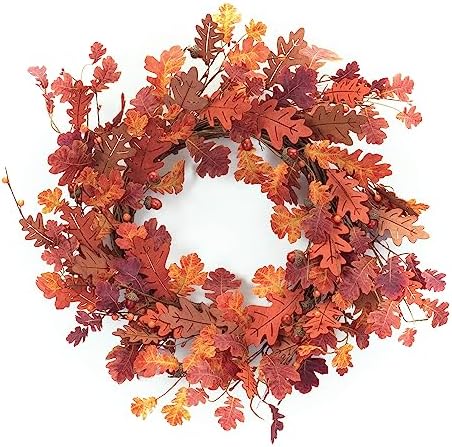 melrose international fall oak leaf wreath 21" d