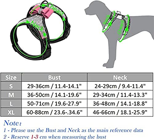 JPOJPO Strass-Hundegeschirr, Fliege, reflektierend, niedlich, glitzernd, weiche Diamanten, Katzenweste, glitzernd, klein, mittel, groß, Jungen und Mädchen, Rosa L