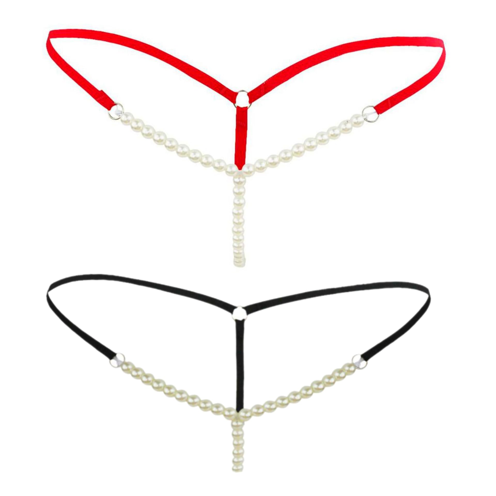 Women's Pearl Beaded G-String Thong Panties with Elastic Band, High-Waisted Seamless Bikini Hipster Underwear Briefs Cotton Silk Microfiber Bamboo Breathable, Pack of 2-picture-52