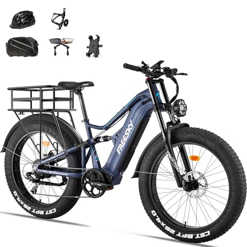 FREESKY Electric Bike for Adults 1800W BAFANG Motor, 48V 25Ah Battery Adult Electric Bicycle,up to 35MPH &105 Miles Long Range, 26" Fat Tire Mountain Ebike with Rear Basket&Rear Rack Kit& Gift Package