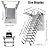 Attic Ladder with 660 lb Capacity - Ceiling-Mounted Retractable Folding Stairs with Handrail, 12 Steps, Fits 8.8-9.8 ft Ceilings (27.6x39.4 inch Opening)