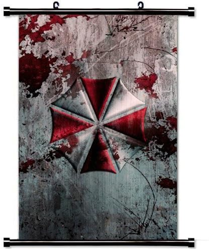 Póster de pergamino de pared con paraguas Resident Evil Corporation decoración del hogar, pintura de tela, 23.6 x 35.4 pulgadas
