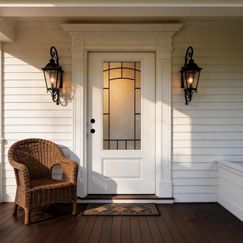 VUMALL 36x80 Smooth Fiberglass Entry Door, Primed Finish - 3/4 View Frosted Glass, 4-9/16 in.Vinyl
