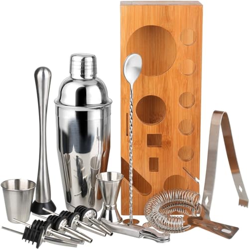 Set coctelera acero inoxidable 14 piezas miniatura 4