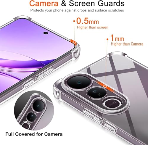 Image of Lustree Compatible with vivo V50 Lite 5G Back Cover| Clear + TPU Case with 4 Corner Air Cushion Protection & Camera Protection | Slim& Stylus Cover for vivo V50 Lite 5G