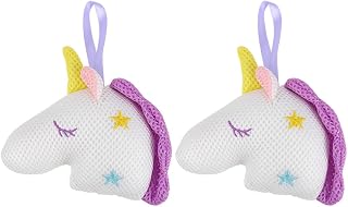 Beaupretty 6 Piezas baño de unicornio esponja para lavar el cuerpo esponjas vegetales para la ducha para niños bañera animal cepillo exfoliante bola de ducha gato almohadón puff tina