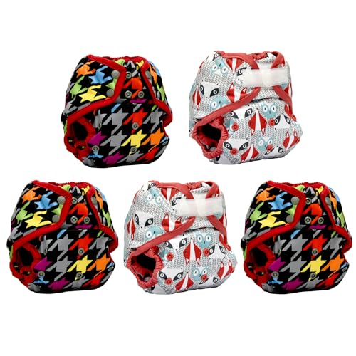Image of Kanga Care Rumparooz Reusable Cloth Diaper Covers One Size for Fitted Diapers and Prefolds with Leg Double Gusset (5pk) - Boy Prints