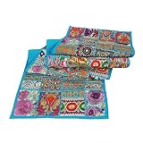 Ayodhya Art Décor Handmade Turquies Table Runner Rajasthani Design Embroided Cotton Ethnic Runner Ra