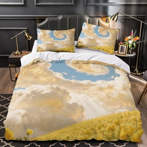 Housse de couette impression 3D artistique en microfibre single 135x200 cm