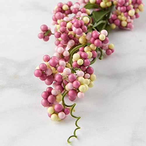 Factory Direct Craft Pink Artificial Berry Cluster Stems | 4 Stems | for Indoor Decor