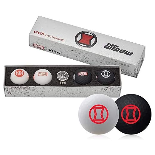 Set van 4 golfballen Volvik vivid + marker black widdow