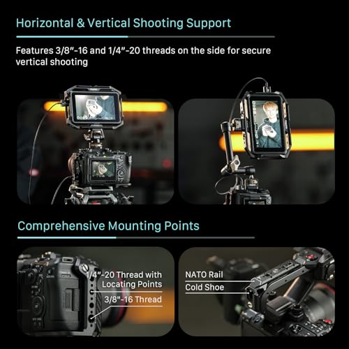 Image of Tilta Camera Cage Base Kit Compatible with Canon C50 Camera | Modular Full /Half Cage Design | Arca Bottom Plate, NATO Rail, Cold Shoe + LP-E6P Battery Charging Kit with 4 USB-C Rechargeable Batteries