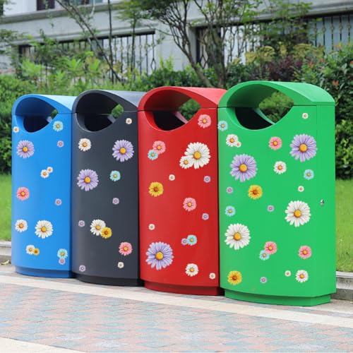 Mülleimer Blumen Aufkleber, 3 Blätter Mülltonnen Aufkleber Blumen Daisy Aufklebers für Mülltonnen Großer Wasserdichte für Müller, Kühlschrank, Wanddekoration