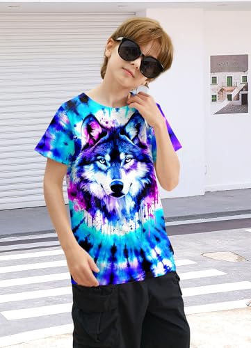 Image of Boys Tie Dye Shirt Size 4-14 Hippies Senior Rainbow Tees T Shirts for Kids | Tees T shirts for Kids