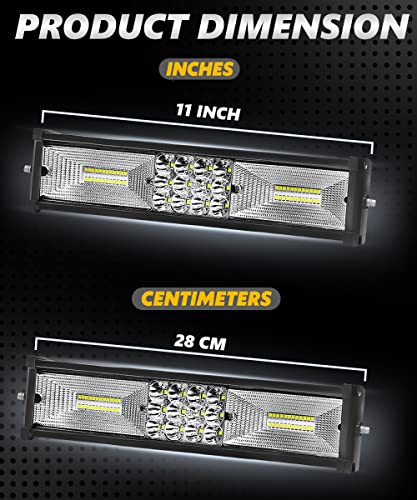 Image of FABTEC 60 LED 11 Inch /28 cm Mercury LED Bar Light LED Fog Light for Cars (11 Inch,White)