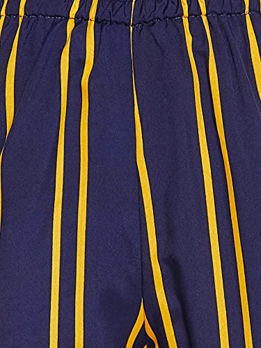 Image of Clovia Women's Crepe Sassy Stripe Top & Shorts Set - Navy Blue