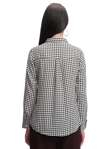 Image of Tokyo Talkies Women's Herringbone Print Long Cuff Sleeve Shirt | Classic & Sophisticated | Perfect for Work & Smart Casual Looks | Tops for Woman | Women Tops | Stylish Top