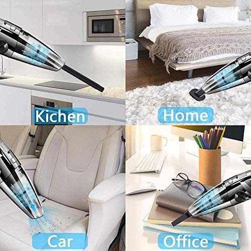 Szfy Handheld Vacuum Cordless Portable Wet Dry Vacuum Cleaner For Car Home Pet Hair With Filter Rechargeable 2200Mah Lithium Battery 120W 4500Pa Powerful Suction (Black) #TOP6