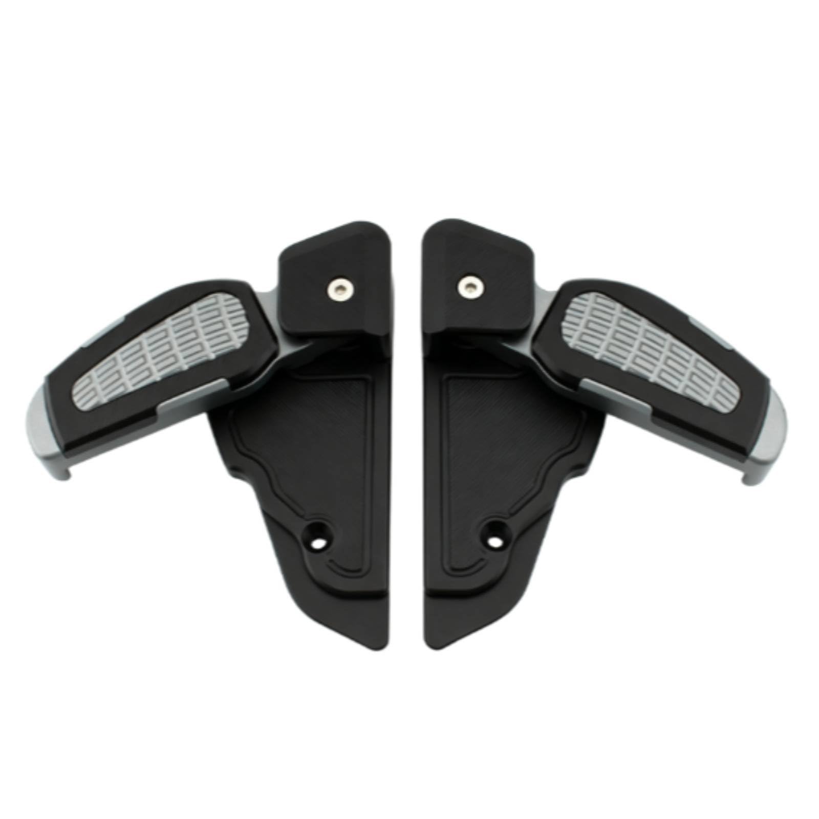 Poggiapiedi Pieghevole Struttura Robusta Pedana Posteriore Poggiapiedi Passeggero Alluminio Leggero Funzione Ribaltabile Adatto a Viaggi Brevi Passeggeri Tragitti Cittadini, Black-titanium