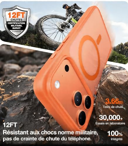Coque iPhone 17 Pro Max TORRAS MagSafe orange antichoc