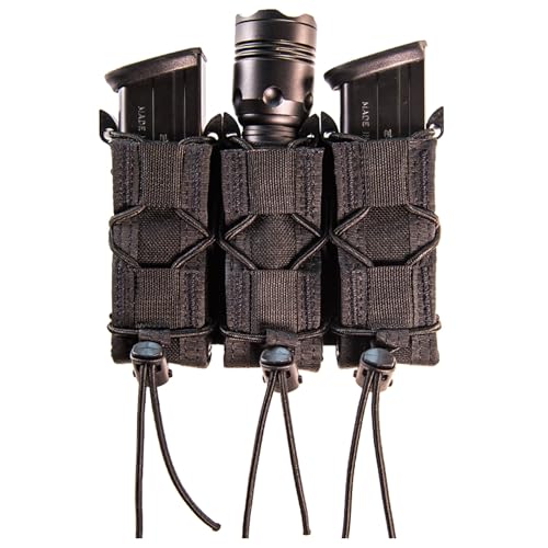 High Speed Gear - Triple Pistol Taco MOLLE Mag Pouch, Police Gear & Military Gear, Tactical Magazine Pouch for Professionals (Black)