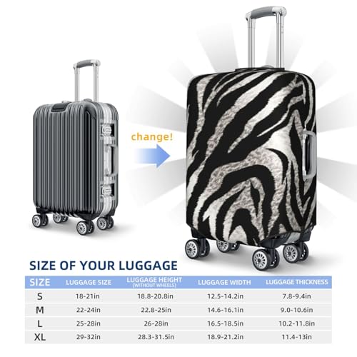 Black and white zebra print Travel Luggage Cover Elastic Washable Suitcase Cover Protector Fashion Stretch Baggage Covers Dustproof Suitcase Sleeve Fits 18-32 inch luggage X-Large2