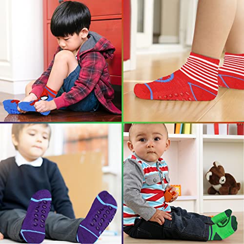 Image of Spiderman Grip Socks, Socks for Toddler Boys, 10 Pack, Spider man Toddler Gripper Socks, Amazing Spiderman Variety Pack