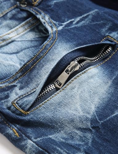 Men's Ripped Skinny Jeans Slim Fit Stretch Distressed Straight Comfort Fit Denim Pants3