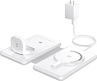 Vista 8 de Cargador inalámbrico magnético para iPhone: estación de carga de viaje 3 en 1 para dispositivos Apple para iPhone 16 15 14 13 12 Pro Max Plus