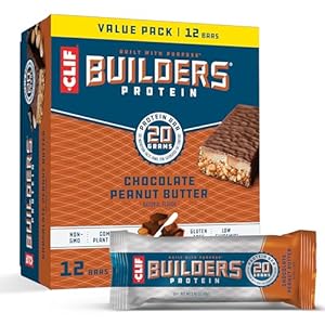 CLIF Builders – Chocolate Peanut Butter Flavor – Protein Bars – Gluten-Free – Non-GMO – Low Glycemic – 20g Protein – 2.4 oz.