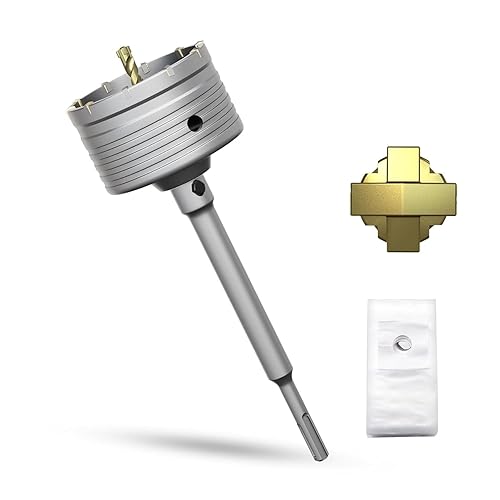 Sierra de agujero de hormigón de 4", sierra de agujero de mampostería de 100 mm, con varilla de conexión SDS Plus de 220 mm para perforación de