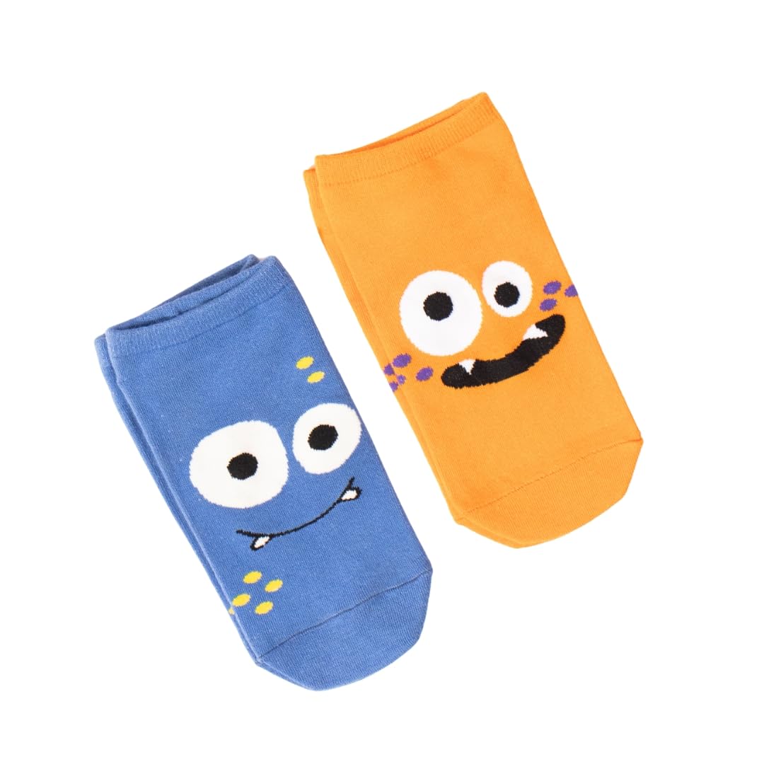 THELA GAADI Comic Monster - 100% Combed Cotton Funky Printed Socks for Men & Women | Cute & Quirky Ankle Length Socks | Odour Free, Breathable, Free Size (10+ Yrs)-image-18