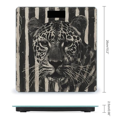 Báscula Digital Corporal Rayada Leopardo Alta Precisión miniatura 2
