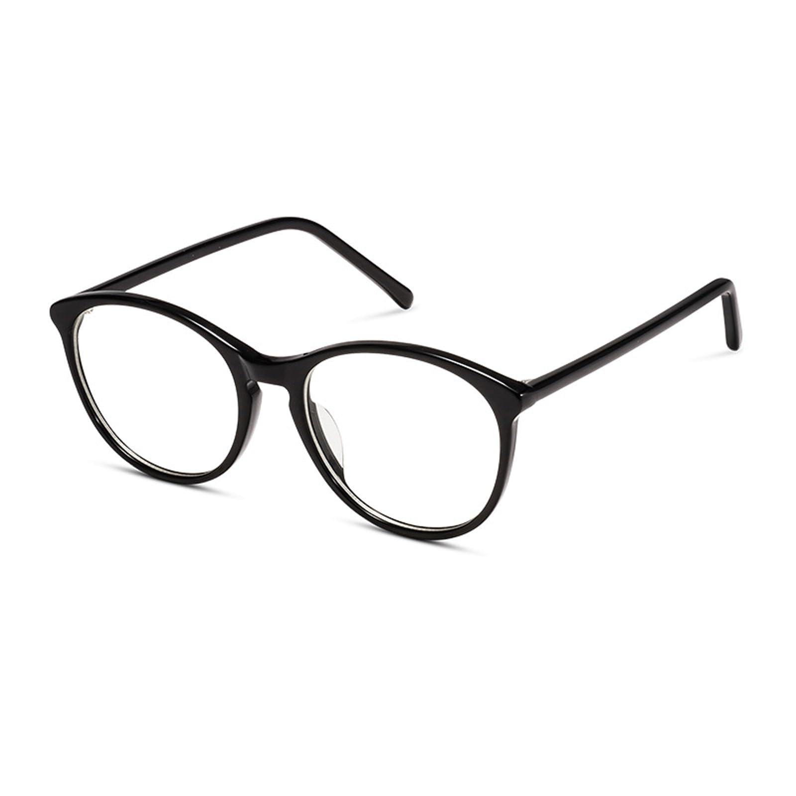 Montature for Occhiali Rotonde Occhiali da Vista Senza prescrizione in Acetato Occhiali con Lenti AC for Computer Accessori Vintage Leggeri(Svart)